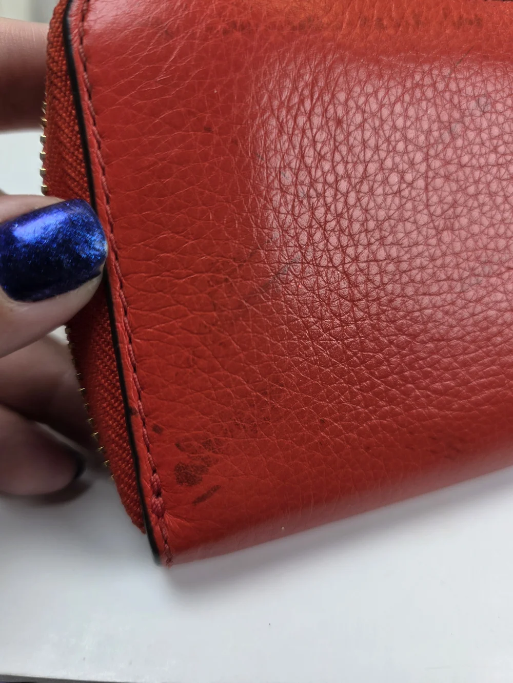 Michael Kors Red Orange Zip Wristlet Wallet